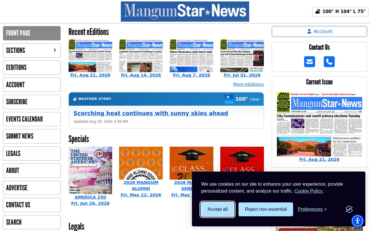 Harmon County crime news and booking record reporting source at the Mangum Star-News website